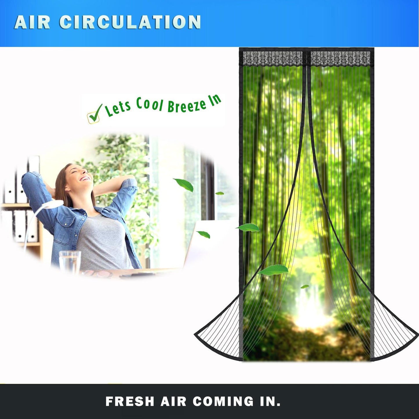 Magnetic Screen Door Easy Install Screen Door Magnetic Door Screen Pet Friendly Sliding Door Screen Door Mesh Door Screen Net for Doors Screen for Door